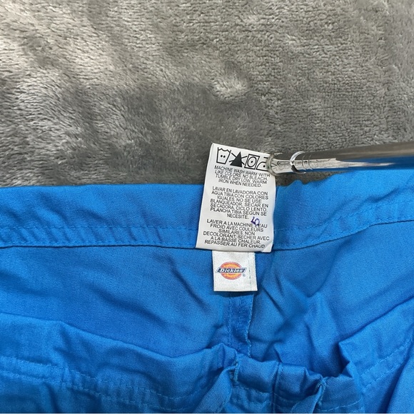 Dickies Scrub Bottoms Pants Women’s Large Easy Care Flare Solid Blue drawstring - Picture 3 of 8